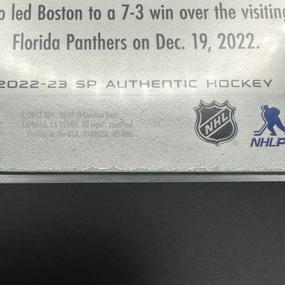 2022-23 UD SP Authentic DAVID PASTRNAK / PATRICE BERGERON #C-7 Collaborations