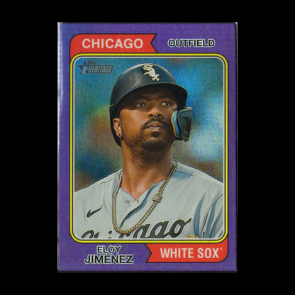 2023 Topps Heritage ELOY JIMENEZ #70 Chrome Purple Refractor - Chicago White Sox
