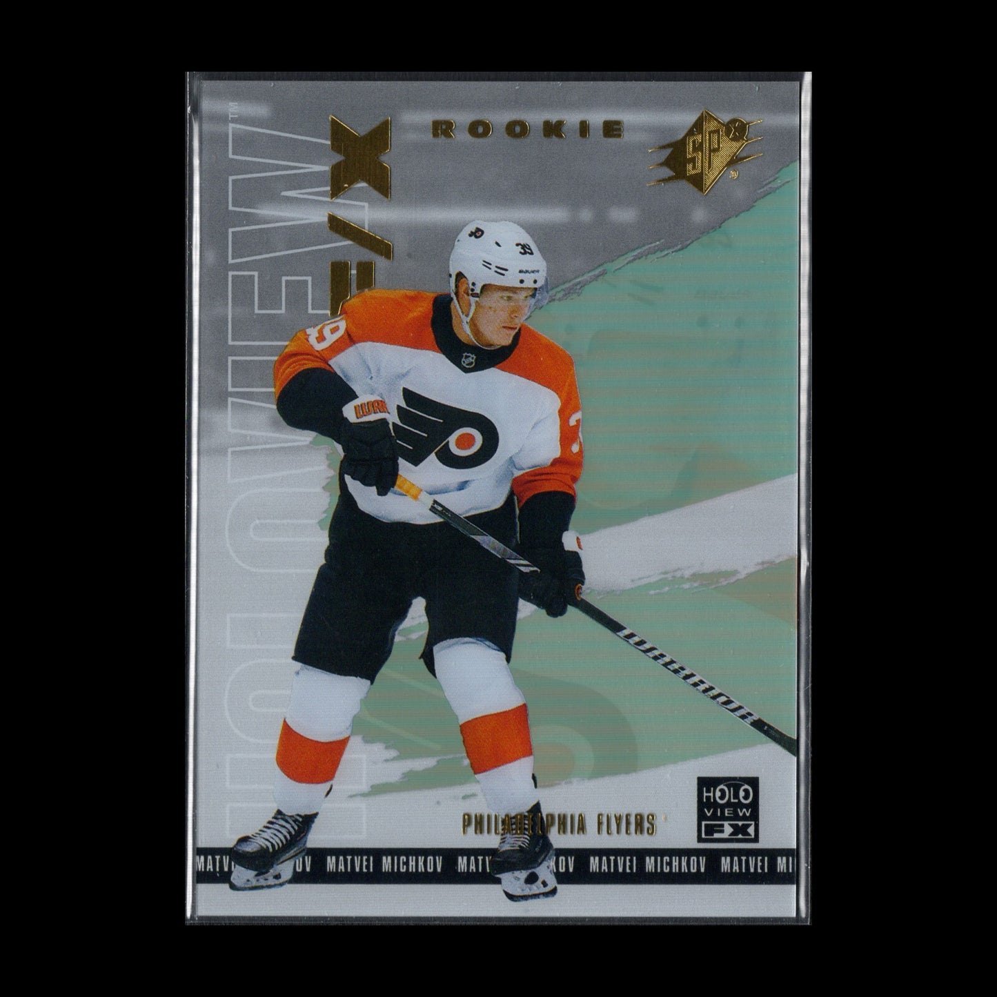 2024-25 UD SPx MATVEI MICHKOV #HV-35 Holoview F/X Rookie RC Philadelphia Flyers