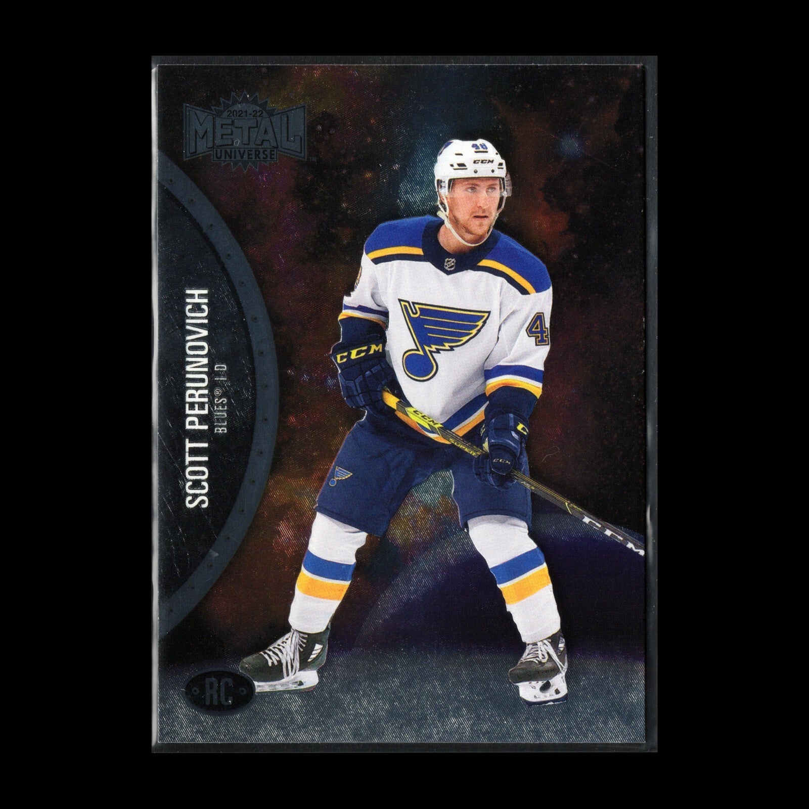 2021-22 SkyBox Metal Universe SCOTT PERUNOVICH #171 Rookie RC - St. Louis Blues