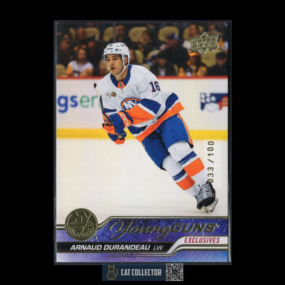 2023-24 UD Series 1 ARNAUD DURANDEAU #217 Young guns Exclusives RC /100