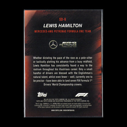 2024 Topps Chrome Formula 1 LEWIS HAMILTON #SD-6 Speed demons