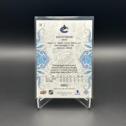 2024-25 UD Ice ELIAS PETTERSON #20 Purple parallel - Vancouver Canucks