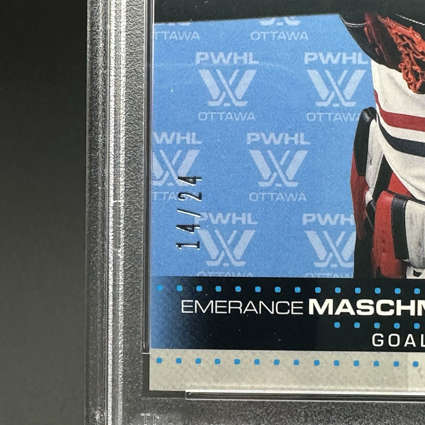2024 UD PWHL Showcase EMERANCE MASCHMEYER #5 Logo parallel 14/24 Exclusive!
