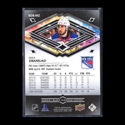 2020-21 UD Black Diamond MIKA ZIBANEJAD #BDB-MZ /349 - NY Rangers