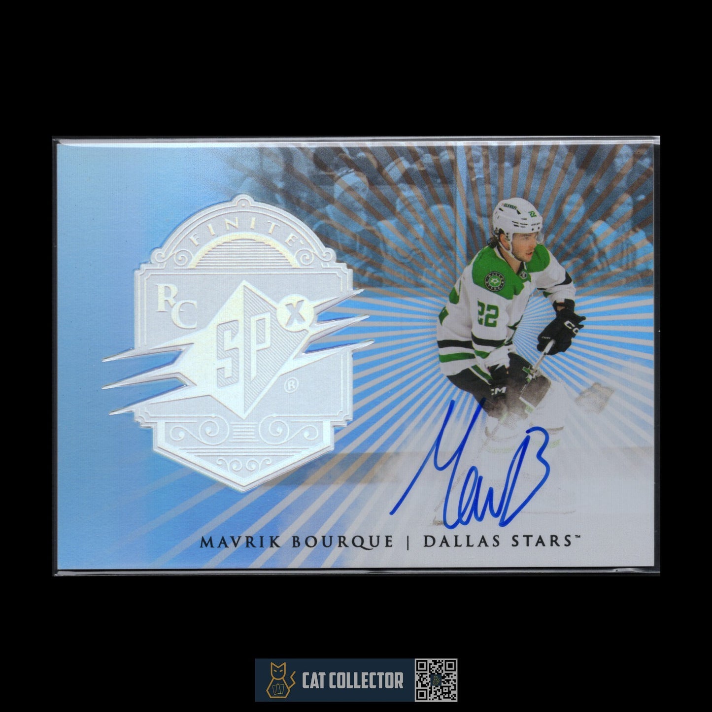 2024-25 UD SPx MAVRIK BOURQUE #F-34 Silver Spectrum Auto RC /99