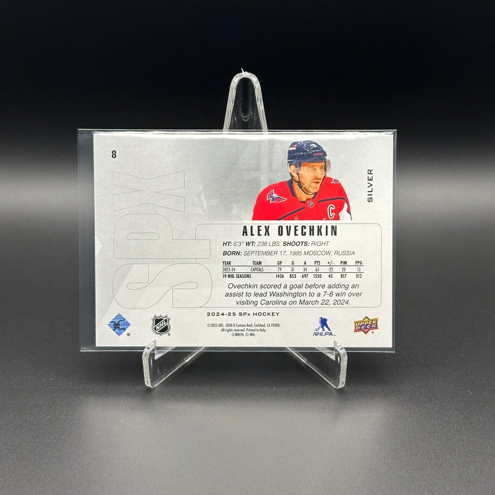 2024-25 Upper Deck SPx ALEX OVECHKIN #8 Silver - Washington Capitals