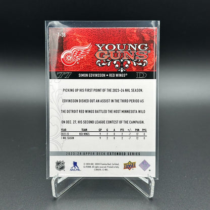 2023-24 UD Extended series SIMON EDVINSSON #T-38 Retro Young guns RC
