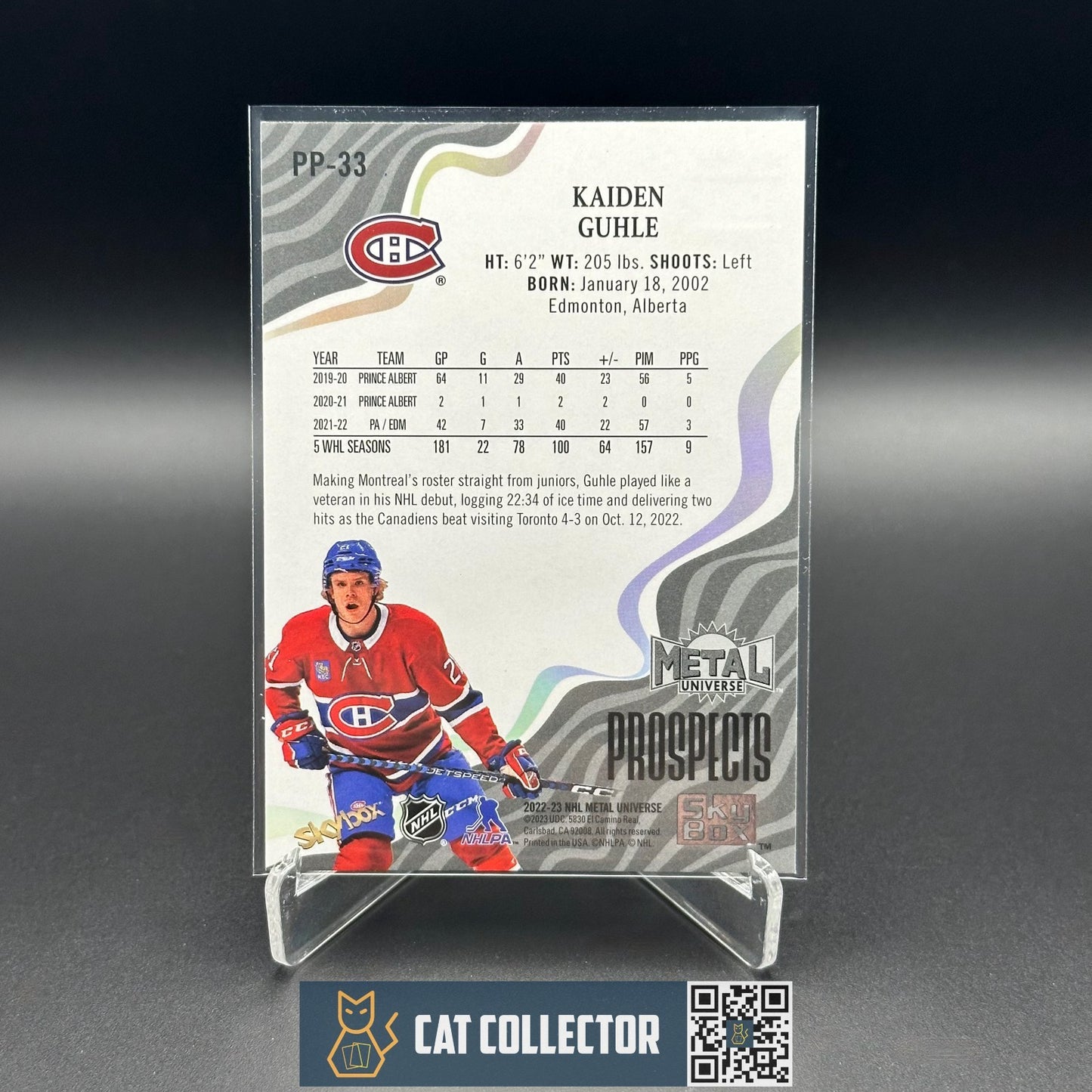 2022-23 SkyBox Metal Universe KAIDEN GUHLE #PP-33 Prospects RC Rookie