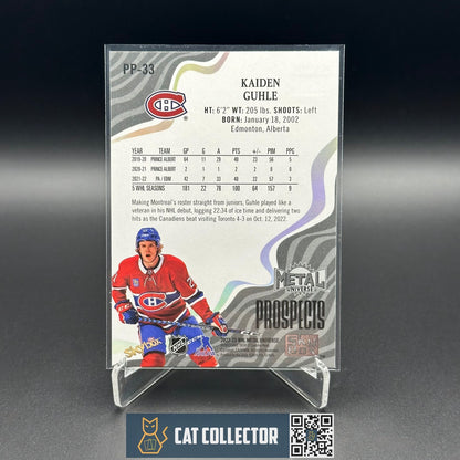 2022-23 SkyBox Metal Universe KAIDEN GUHLE #PP-33 Prospects RC Rookie