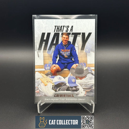 2024-25 UD Credentials ZACH HYMAN #TH-ZH That's a Hatty - Edmonton Oilers