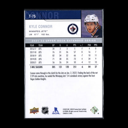 2021-22 UD Extended series KYLE CONNOR #T-75 Retro - Winnipeg Jets