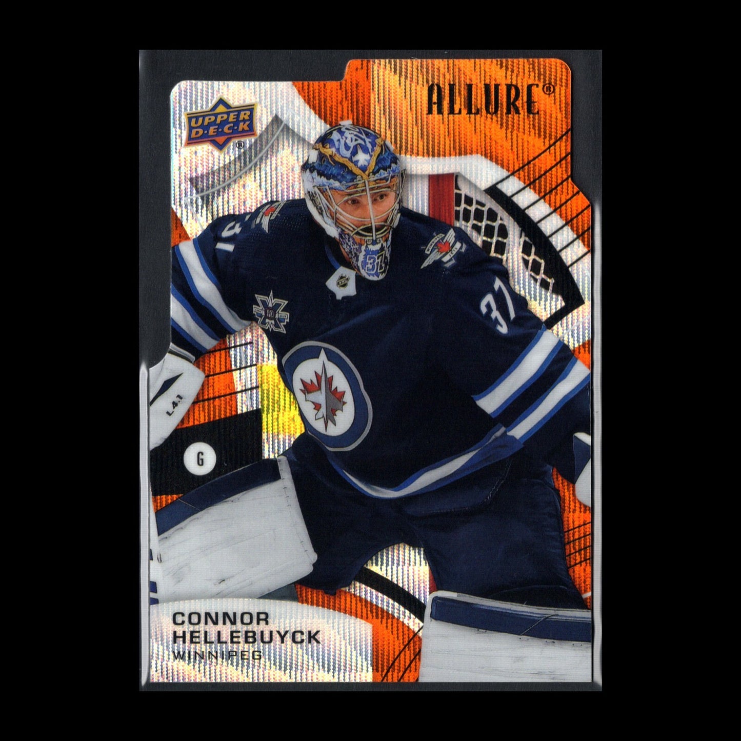 2021-22 UD Allure CONNOR HELLEBUYCK #87 Orange Slice Die-Cut - Winnipeg Jets