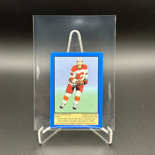 2022-23 UD Parkhurst Champions ELIAS LINDHOLM #R-22 Retro Parkie mini Blue