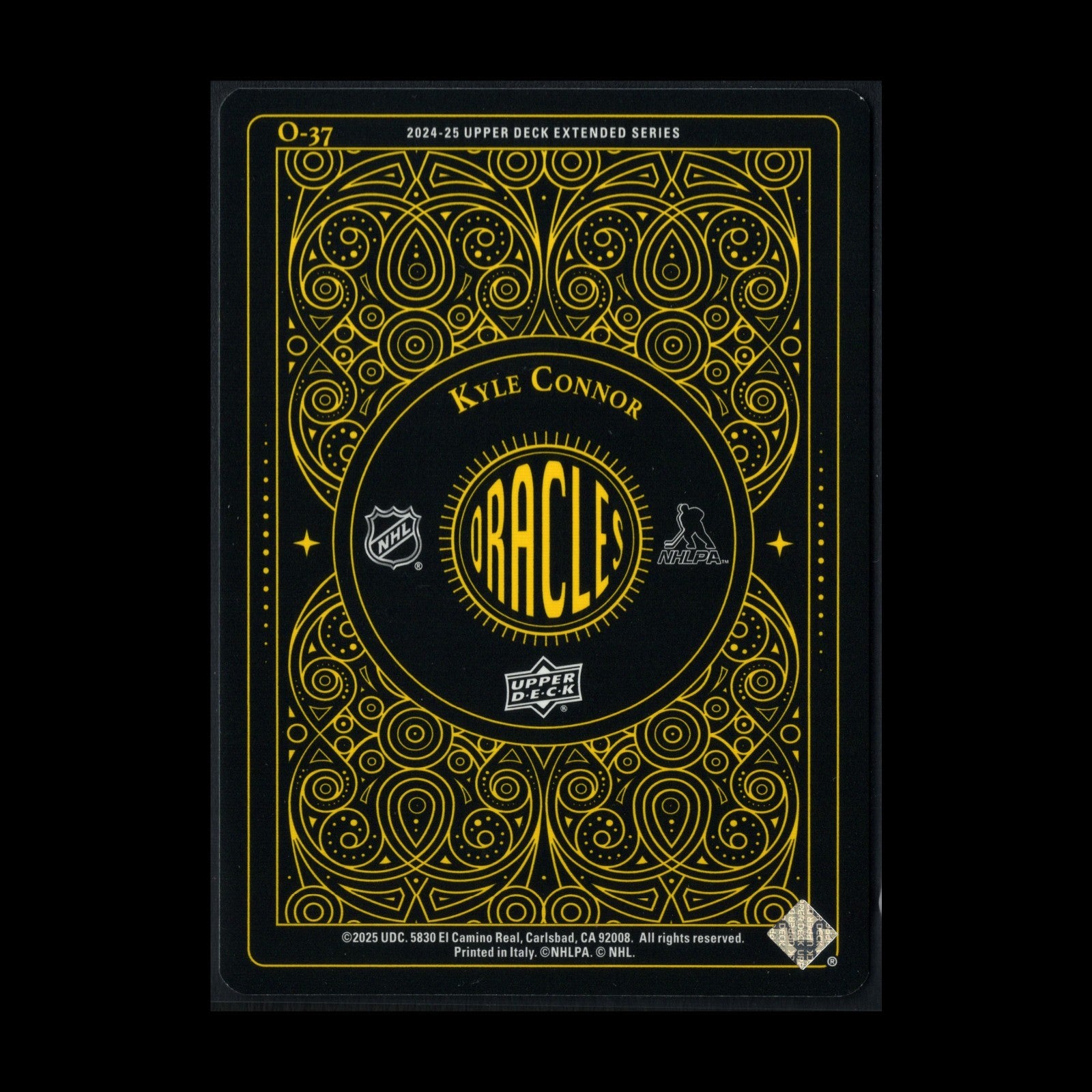 2024-25 UD Extended series KYLE CONNOR #O-37 Oracles Yellow - Winnipeg Jets