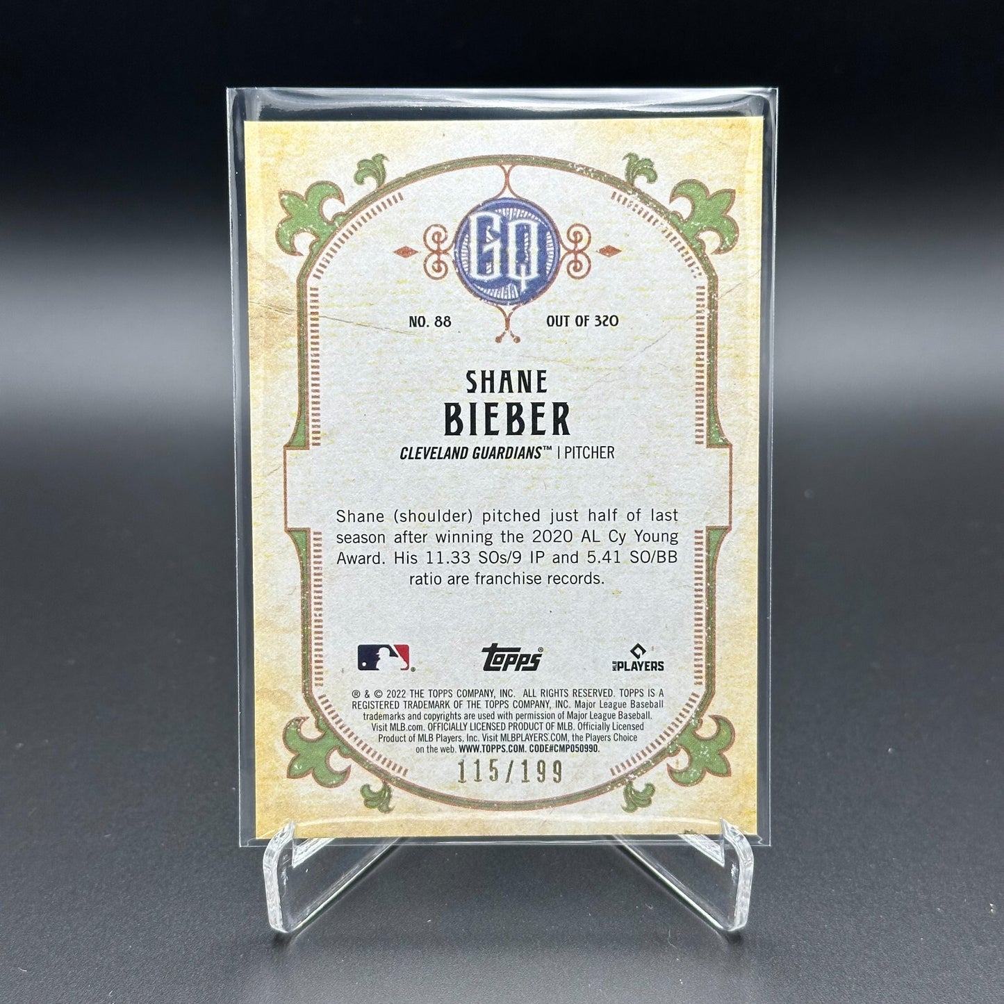 2022 Topps Gypsy Queen SHANE BIEBER #88 Turquoise 115/199 - Cleveland Guardians