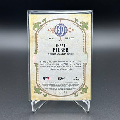 2022 Topps Gypsy Queen SHANE BIEBER #88 Turquoise 115/199 - Cleveland Guardians