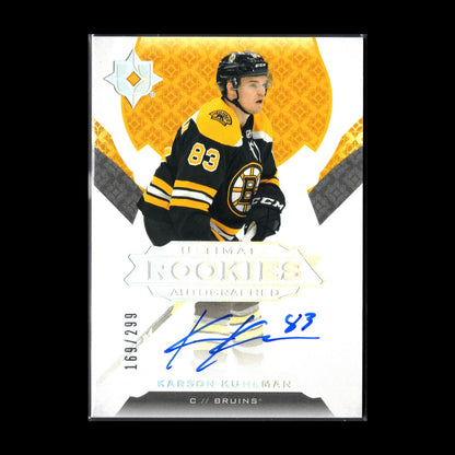 2019-20 UD Ultimate Collection KARSON KUHLMAN #130 Rookies Autographed /299