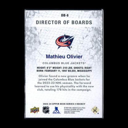 2023-24 UD Series 2 MATHIEU OLIVIER #DB-6 Director of boards