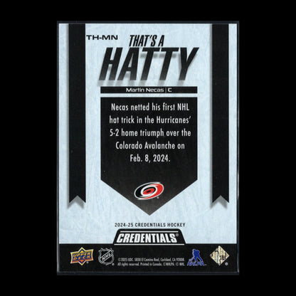 2024-25 UD Credentials MARTIN NECAS #TH-MN That's a Hatty - Carolina Hurricanes