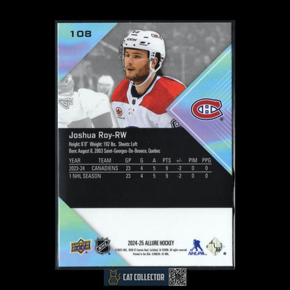 2024-25 UD Allure JOSHUA ROY #108 Rookie RC - Montreal Canadiens