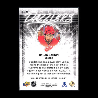 2024-25 UD Series 1 DYLAN LARKIN #DZ-45 Dazzlers Green - Detroit Red Wings