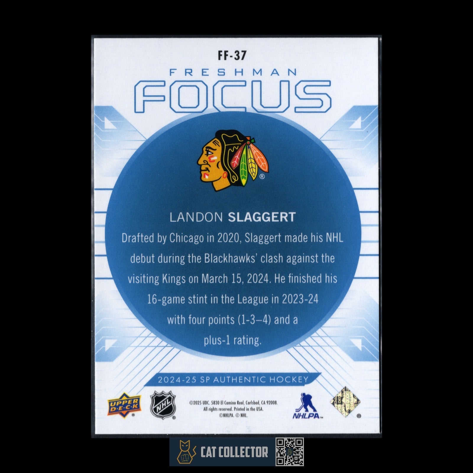 2024-25 UD SP Authentic LANDON SLAGGERT #FF-37 Freshman Focus Blue