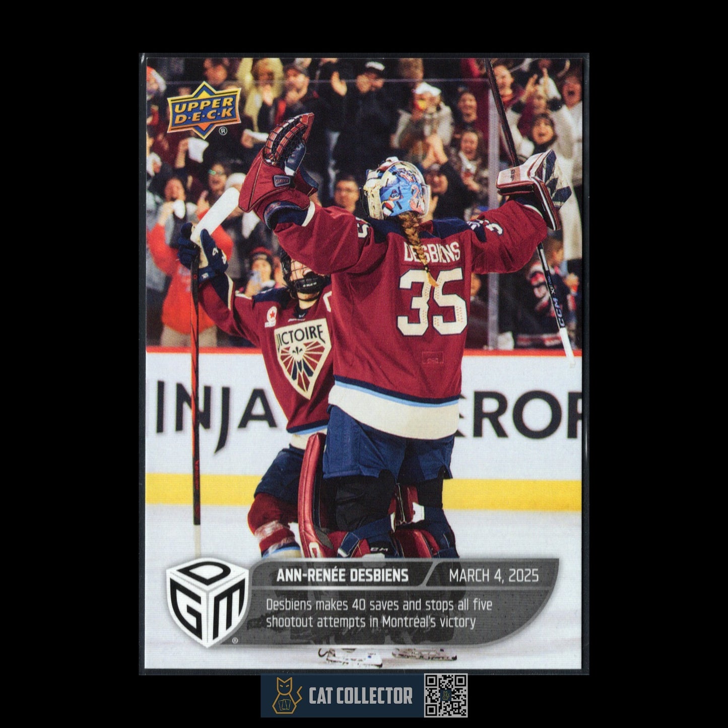 2024-25 UD PWHL Game Dated Moments ANN-RENEE DESBIENS #31 ONLINE EXCUSIVE!