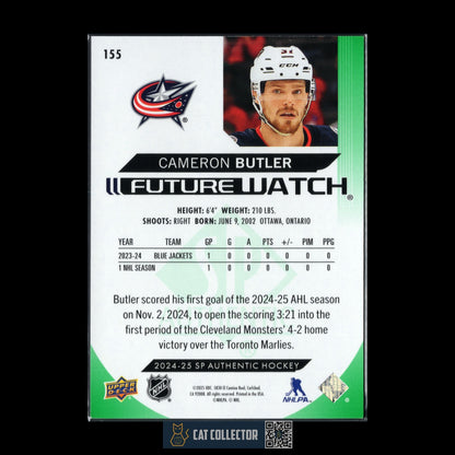 2024-25 UD SP Authentic CAMERON BUTLER #155 Future Watch Limited Green RC /199