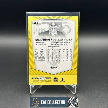 2024-25 O-Pee-Chee ILYA SAMSONOV #137 Yellow border - Toronto Maple Leafs