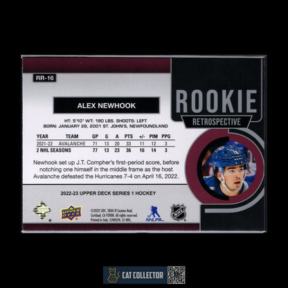 2022-23 UD Series 1 ALEX NEWHOOK #RR-16 Rookie Retrospective