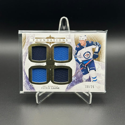 2017-18 UD The Cup PATRIK LAINE #F-PL Foundations Quad Jersey 18/25