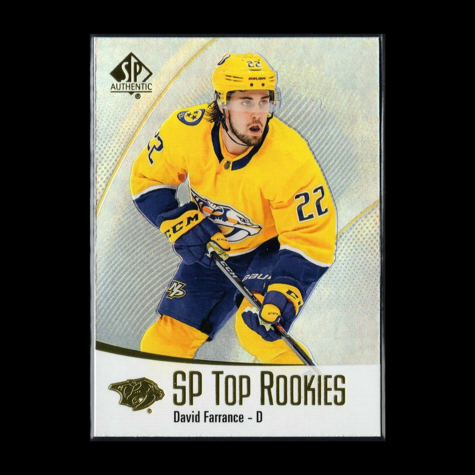 2021-22 UD SP Authentic DAVID FARRANCE #TR-47 SP Top Rookies RC