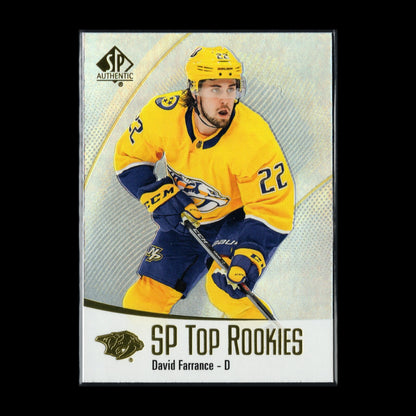 2021-22 UD SP Authentic DAVID FARRANCE #TR-47 SP Top Rookies RC
