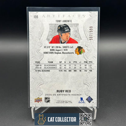 2025-26 UD Artifacts TONY AMONTE #155 Ruby Red /599