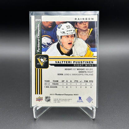 2022-23 UD Parkhurst Champions VALTTERI PUUSTINEN #299 Rainbow Rookie