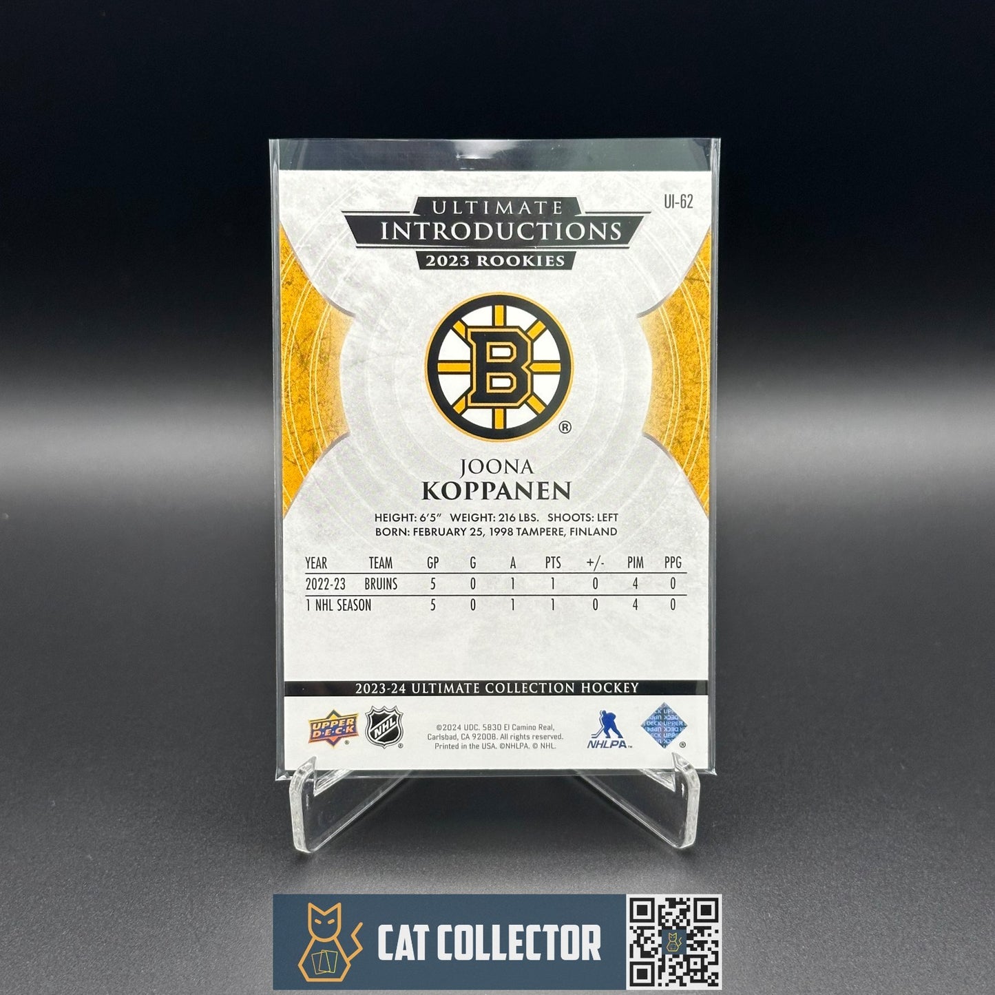 2023-24 UD Ultimate Collection JOONA KOPPANEN #UI-62 Introductions Rookie RC