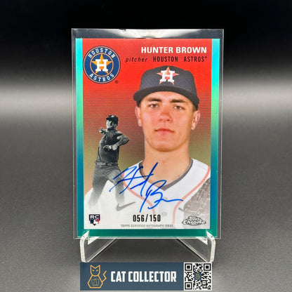 2023 Topps Chrome Platinum HUNTER BROWN #CPA-HB Aqua Refractor RC /150 Auto