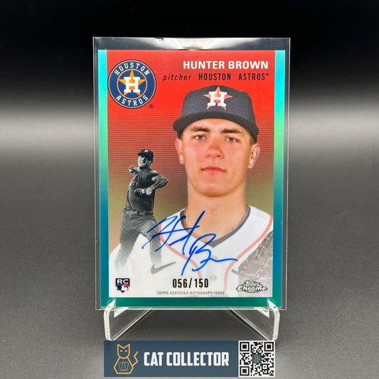 2023 Topps Chrome Platinum HUNTER BROWN #CPA-HB Aqua Refractor RC /150 Auto