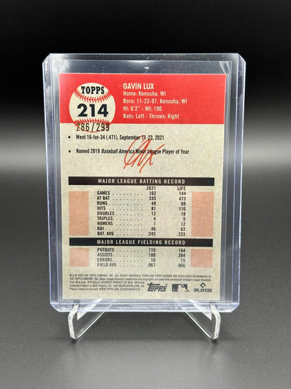 2022 Topps Chrome Platinum Anniversary GAVIN LUX #214 Aqua Lava Refractor /299