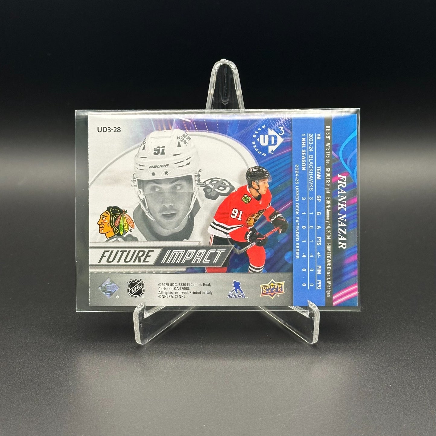 2024-25 UD Extended series FRANK NAZAR #UD3-28 Future Impact Rookie RC