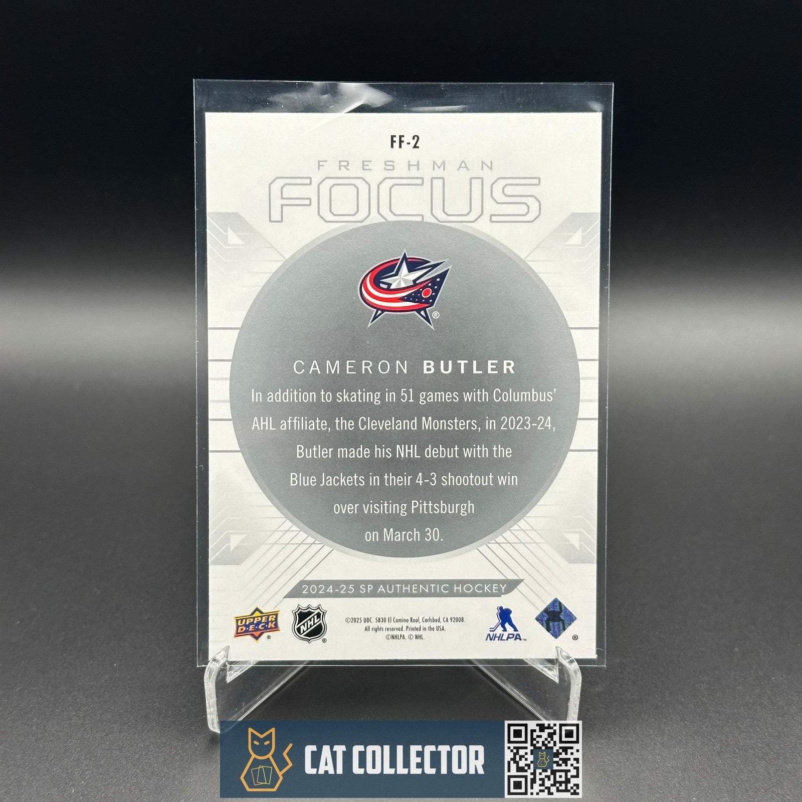 2024-25 UD SP Authentic CAMERON BUTLER #FF-2 Freshman Focus