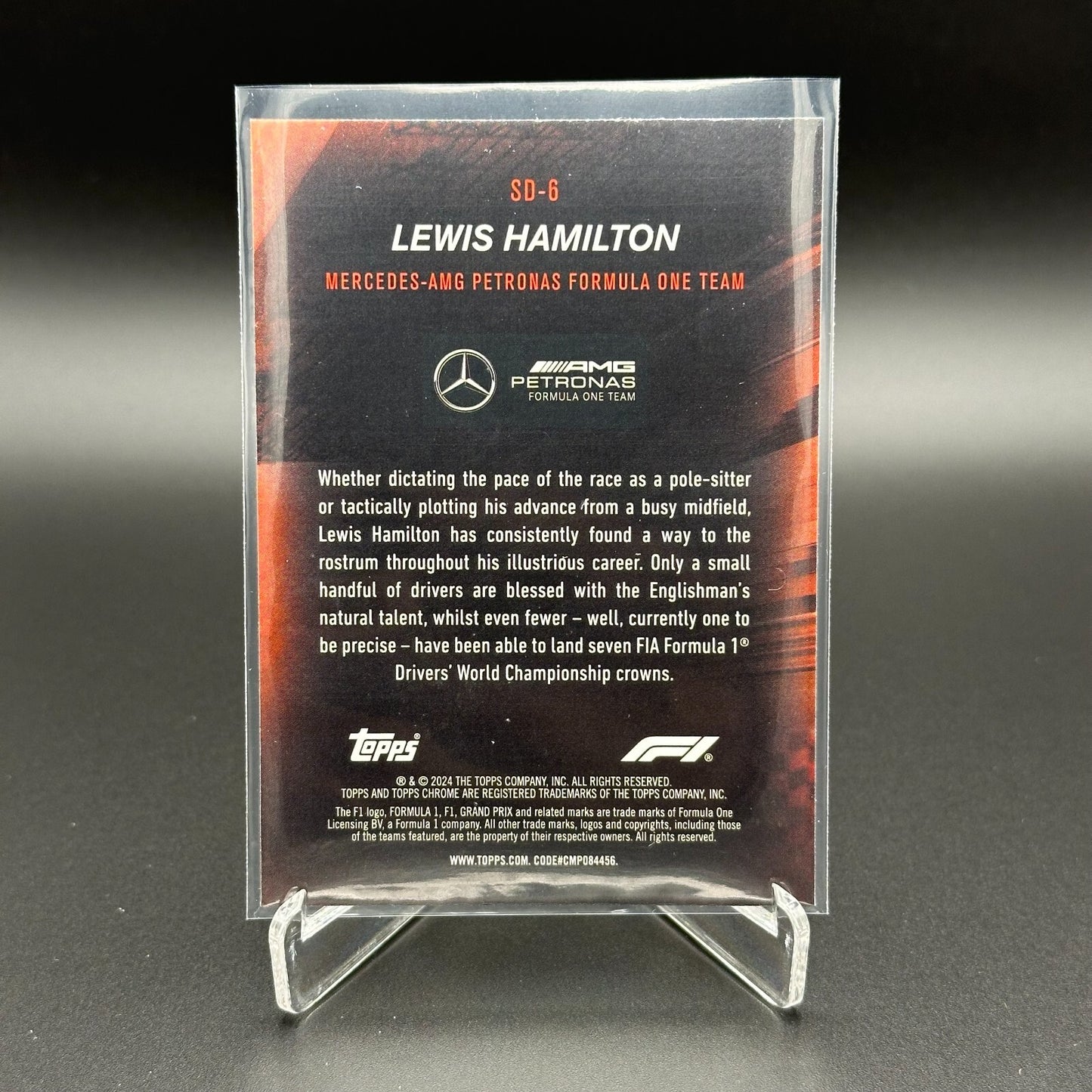 2024 Topps Chrome Formula 1 LEWIS HAMILTON #SD-6 Speed demons