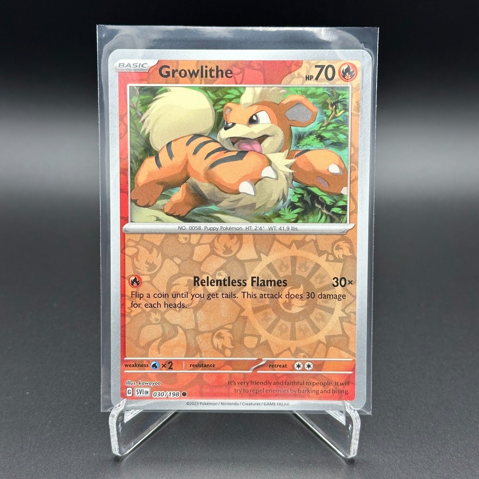 2024 Pokemon TCG Scarlet & Violet GROWLITHE #30/198 Reverse Holo
