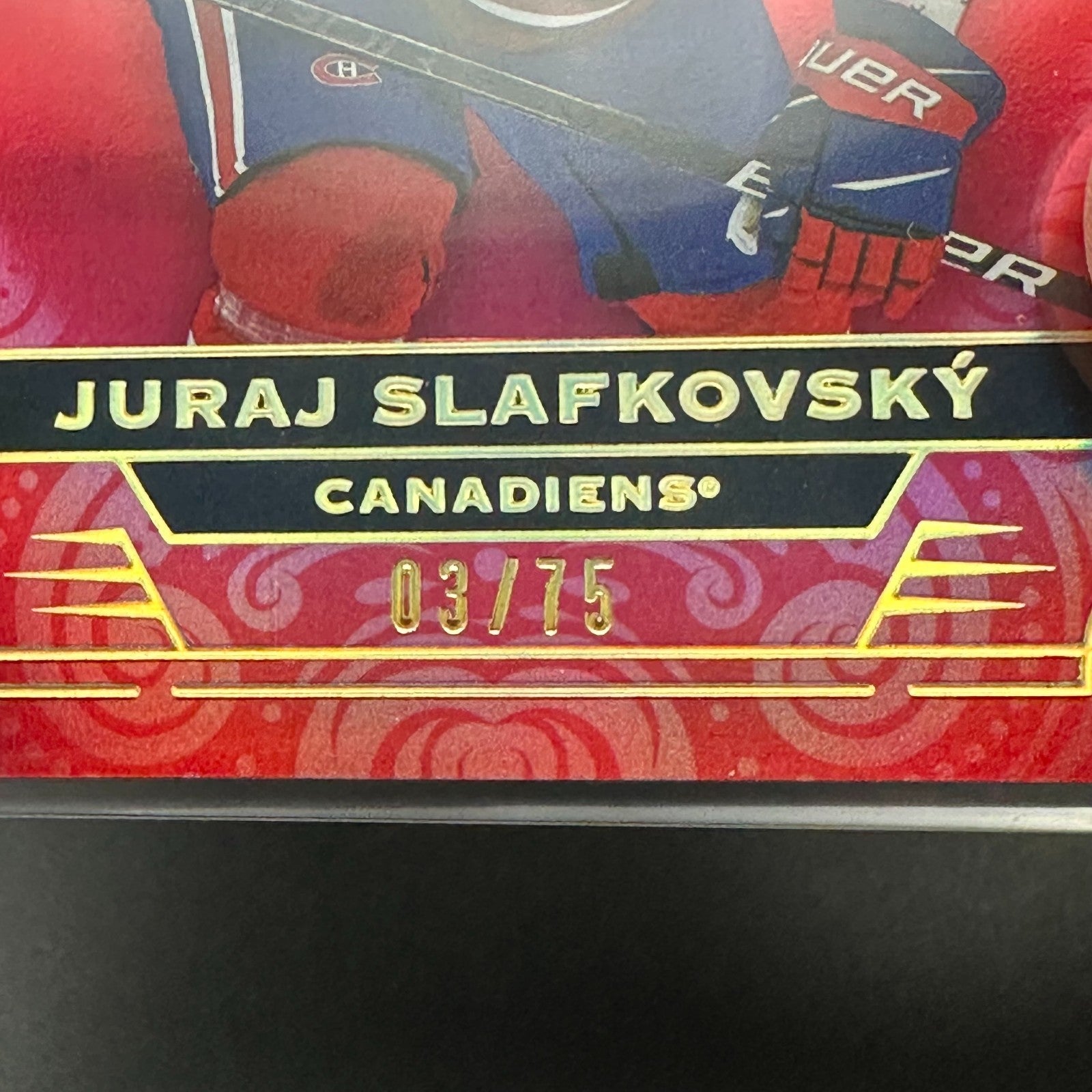 2022-23 UD Stature JURAJ SLAFKOVSKY #105 Red Rookie RC /75 - Montreal Canadiens