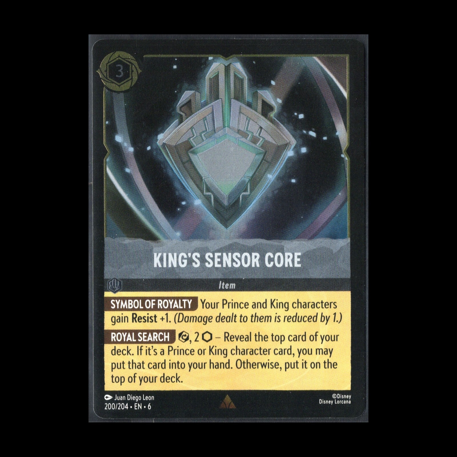 2024 Lorcana Azurite Sea KING'S SENSOR CORE #200 Rare Cold Foil