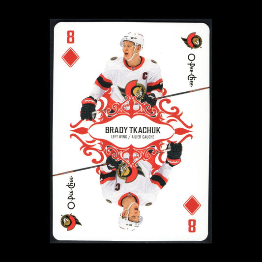 2023-24 O-Pee-Chee BRADY TKACHUK #8-DIAMONDS Playing Cards - Senators Ottawa