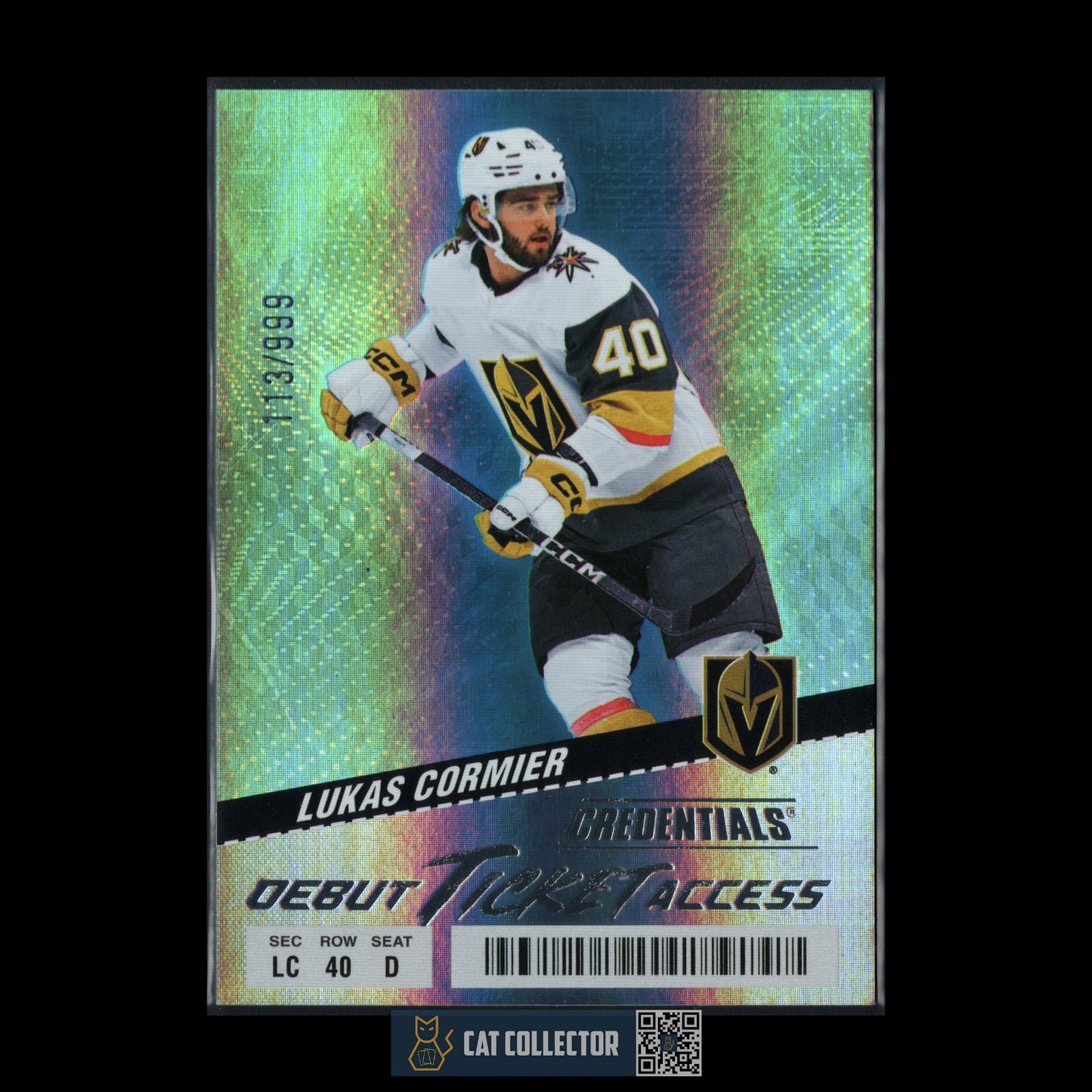 2024-25 UD Credentials LUKAS CORMIER #116 Debut Ticket Access /999 Rookie RC