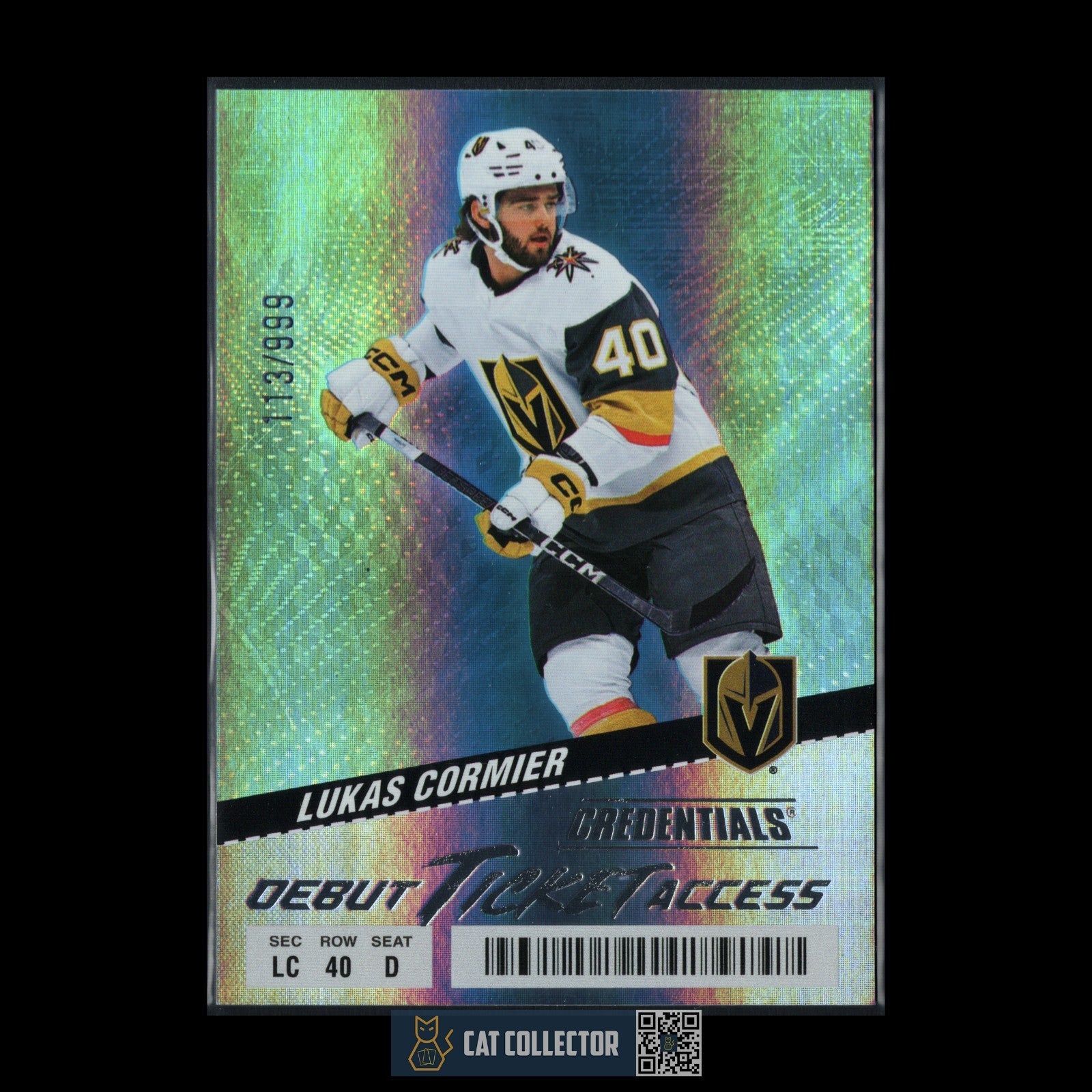 2024-25 UD Credentials LUKAS CORMIER #116 Debut Ticket Access /999 Rookie RC