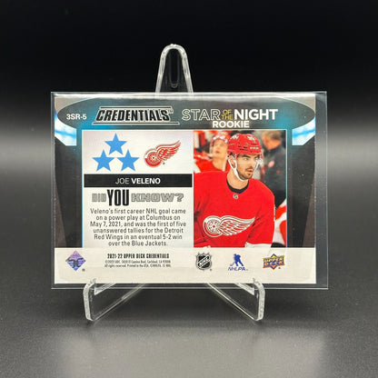 2021-22 UD Credentials JOE VELENO #3SR-5 Third Star of the Night Rookie RC